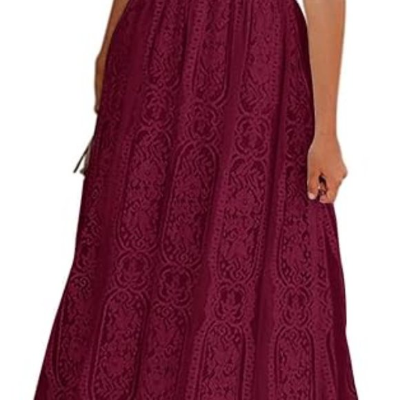 MEROKEETY Women's V Neck Short Sleeve Floral Lace Dress Size XL - Picture 2 of 4